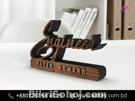 Acrylic Name plate wood name signage maker in BD